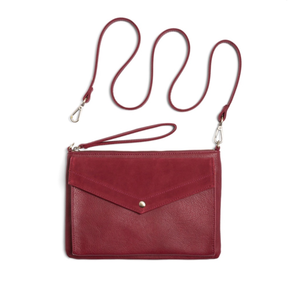 Street Level Abri Suede Envelope Clutch